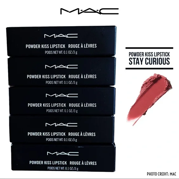 *Host Pick* MAC 💋 Powder Kiss Lipstick in “Stay Curious” (Pinky Red) BNIB - Picture 5 of 8